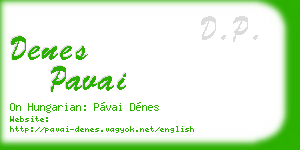 denes pavai business card