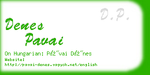 denes pavai business card